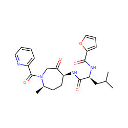 CC(C)C[C@H](NC(=O)c1ccco1)C(=O)N[C@H]1CC[C@@H](C)N(C(=O)c2ccccn2)CC1=O ZINC000072176225