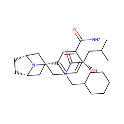 CC(C)C[C@H](O)C(=O)N(CCN1[C@H]2CC[C@@H]1C[C@H](c1cccc(C(N)=O)c1)C2)CC1CCCCC1 ZINC000117293913