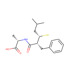 CC(C)C[C@H](S)[C@H](Cc1ccccc1)C(=O)N[C@@H](C)C(=O)O ZINC000013861166