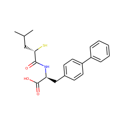 CC(C)C[C@H](S)C(=O)N[C@@H](Cc1ccc(-c2ccccc2)cc1)C(=O)O ZINC000029129066