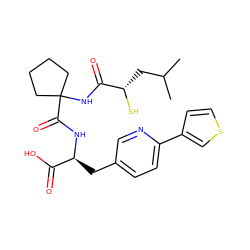 CC(C)C[C@H](S)C(=O)NC1(C(=O)N[C@@H](Cc2ccc(-c3ccsc3)nc2)C(=O)O)CCCC1 ZINC000013859933