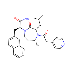 CC(C)C[C@H]1C(=O)N([C@@H](Cc2ccc3ccccc3c2)C(N)=O)CC[C@@H](C)N1C(=O)Cc1ccncc1 ZINC000013487458