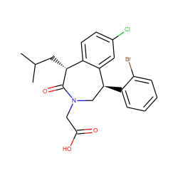 CC(C)C[C@H]1C(=O)N(CC(=O)O)C[C@H](c2ccccc2Br)c2cc(Cl)ccc21 ZINC000071329539