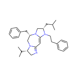 CC(C)C[C@H]1CN2C(=CC3=NC[C@H](C(C)C)N3C[C@@H]2Cc2ccccc2)N1CCc1ccccc1 ZINC000473110951