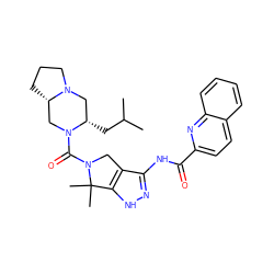 CC(C)C[C@H]1CN2CCC[C@H]2CN1C(=O)N1Cc2c(NC(=O)c3ccc4ccccc4n3)n[nH]c2C1(C)C ZINC000149192925