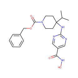 CC(C)C1(Nc2ncc(C(=O)NO)cn2)CCN(C(=O)OCc2ccccc2)CC1 ZINC001772621561