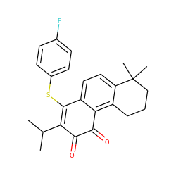 CC(C)C1=C(Sc2ccc(F)cc2)c2ccc3c(c2C(=O)C1=O)CCCC3(C)C ZINC000036088373