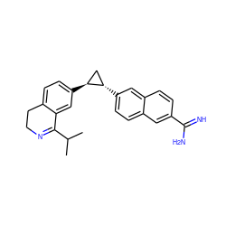 CC(C)C1=NCCc2ccc([C@H]3C[C@@H]3c3ccc4cc(C(=N)N)ccc4c3)cc21 ZINC000028342784