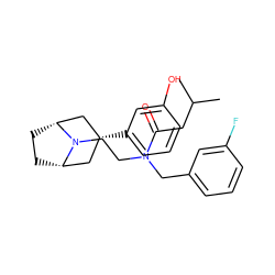 CC(C)CC(=O)N(CCN1[C@H]2CC[C@@H]1C[C@H](c1cccc(O)c1)C2)Cc1cccc(F)c1 ZINC000117295213