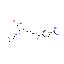 CC(C)CC(=O)N[C@@H](CCCCNC(=O)c1ccc(C(=N)N)cc1)CC(=O)O ZINC000003796637