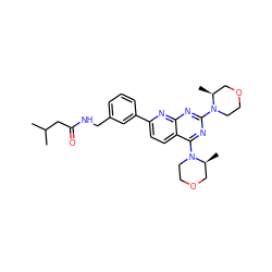 CC(C)CC(=O)NCc1cccc(-c2ccc3c(N4CCOC[C@@H]4C)nc(N4CCOC[C@@H]4C)nc3n2)c1 ZINC000143404933