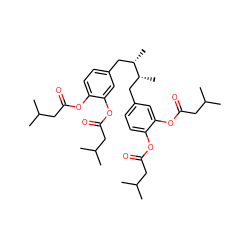 CC(C)CC(=O)Oc1ccc(C[C@H](C)[C@H](C)Cc2ccc(OC(=O)CC(C)C)c(OC(=O)CC(C)C)c2)cc1OC(=O)CC(C)C ZINC000026577878