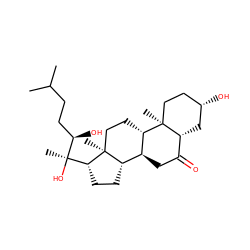 CC(C)CC[C@@H](O)[C@](C)(O)[C@H]1CC[C@H]2[C@@H]3CC(=O)[C@H]4C[C@@H](O)CC[C@]4(C)[C@H]3CC[C@@]21C ZINC000084868393