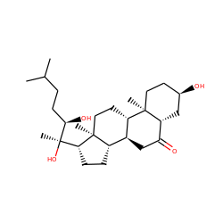 CC(C)CC[C@@H](O)[C@](C)(O)[C@H]1CC[C@H]2[C@@H]3CC(=O)[C@H]4C[C@H](O)CC[C@]4(C)[C@H]3CC[C@@]21C ZINC000084336654
