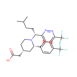 CC(C)CC[C@H](c1ccc(C(F)(F)F)nn1)N1CC[C@@H](CC(=O)O)C[C@H]1c1ccc(C(F)(F)F)cc1 ZINC000045392130