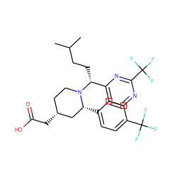 CC(C)CC[C@H](c1ccnc(C(F)(F)F)n1)N1CC[C@@H](CC(=O)O)C[C@H]1c1ccc(C(F)(F)F)cc1 ZINC000045388833