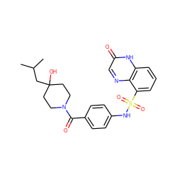 CC(C)CC1(O)CCN(C(=O)c2ccc(NS(=O)(=O)c3cccc4[nH]c(=O)cnc34)cc2)CC1 ZINC000220502227