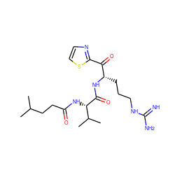 CC(C)CCC(=O)N[C@H](C(=O)N[C@@H](CCCNC(=N)N)C(=O)c1nccs1)C(C)C ZINC000029125604