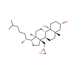 CC(C)CCC[C@@H](C)[C@H]1CC[C@@]2(C[C@@H]3CO3)[C@@H]3CC[C@@]4(C)C[C@@H](O)CC[C@]4(O)[C@H]3CC[C@]12C ZINC000028968317