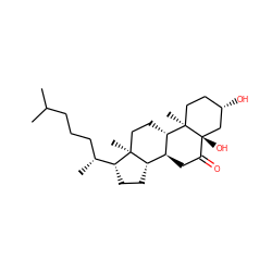 CC(C)CCC[C@@H](C)[C@H]1CC[C@H]2[C@@H]3CC(=O)[C@@]4(O)C[C@@H](O)CC[C@]4(C)[C@H]3CC[C@@]21C ZINC000005758801