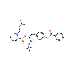 CC(C)CCN(C)[C@H](CC(C)C)C(=O)N[C@@H](Cc1ccc(OC(=O)c2ccccc2)cc1)C(=O)NC(C)(C)C ZINC000038150639