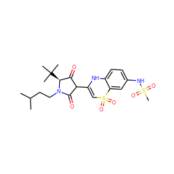 CC(C)CCN1C(=O)C(C2=CS(=O)(=O)c3cc(NS(C)(=O)=O)ccc3N2)C(=O)[C@@H]1C(C)(C)C ZINC000101294400