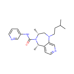 CC(C)CCN1C[C@@H](C)N(C(=O)Nc2cccnc2)[C@@H](C)c2ccncc21 ZINC001772604684