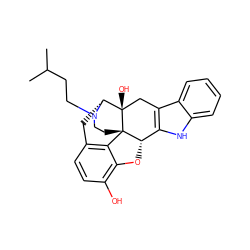 CC(C)CCN1CC[C@]23c4c5ccc(O)c4O[C@H]2c2[nH]c4ccccc4c2C[C@@]3(O)[C@H]1C5 ZINC000013862660