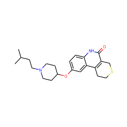 CC(C)CCN1CCC(Oc2ccc3[nH]c(=O)c4c(c3c2)CCSC4)CC1 ZINC000049069975