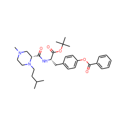 CC(C)CCN1CCN(C)C[C@@H]1C(=O)N[C@@H](Cc1ccc(OC(=O)c2ccccc2)cc1)C(=O)OC(C)(C)C ZINC000038150634