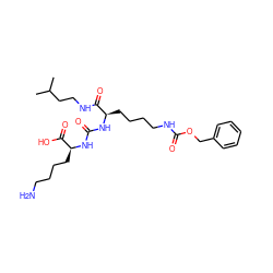 CC(C)CCNC(=O)[C@@H](CCCCNC(=O)OCc1ccccc1)NC(=O)N[C@@H](CCCCN)C(=O)O ZINC000167178921