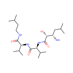 CC(C)CCNC(=O)[C@@H](NC(=O)[C@@H](NC(=O)[C@H](O)[C@@H](N)CC(C)C)C(C)C)C(C)C ZINC000169319848