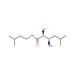 CC(C)CCNC(=O)[C@@H](O)[C@H](N)CC(C)C ZINC000013448938