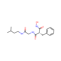 CC(C)CCNC(=O)CNC(=O)[C@@H](Cc1ccccc1)C(=O)NO ZINC000036322548