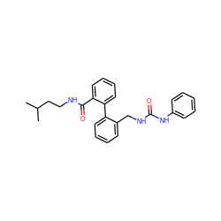 CC(C)CCNC(=O)c1ccccc1-c1ccccc1CNC(=O)Nc1ccccc1 ZINC000013493169