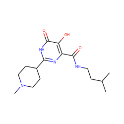 CC(C)CCNC(=O)c1nc(C2CCN(C)CC2)[nH]c(=O)c1O ZINC000473088651