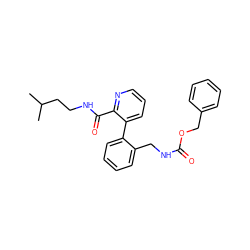 CC(C)CCNC(=O)c1ncccc1-c1ccccc1CNC(=O)OCc1ccccc1 ZINC000013493176