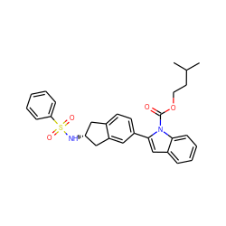 CC(C)CCOC(=O)n1c(-c2ccc3c(c2)C[C@H](NS(=O)(=O)c2ccccc2)C3)cc2ccccc21 ZINC000028949488