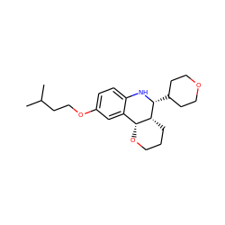 CC(C)CCOc1ccc2c(c1)[C@H]1OCCC[C@H]1[C@@H](C1CCOCC1)N2 ZINC000095589119