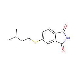 CC(C)CCSc1ccc2c(c1)C(=O)NC2=O ZINC000095572045