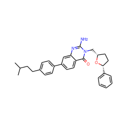 CC(C)CCc1ccc(-c2ccc3c(=O)n(C[C@@H]4CC[C@H](c5ccccc5)O4)c(N)nc3c2)cc1 ZINC000653708778