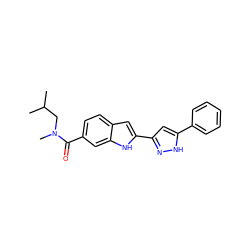 CC(C)CN(C)C(=O)c1ccc2cc(-c3cc(-c4ccccc4)[nH]n3)[nH]c2c1 ZINC000049807922