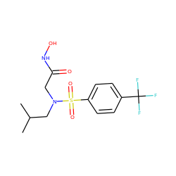 CC(C)CN(CC(=O)NO)S(=O)(=O)c1ccc(C(F)(F)F)cc1 ZINC000013764048