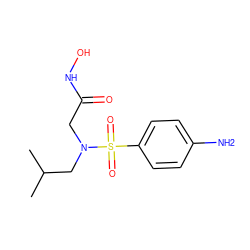 CC(C)CN(CC(=O)NO)S(=O)(=O)c1ccc(N)cc1 ZINC000013764045