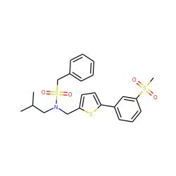 CC(C)CN(Cc1ccc(-c2cccc(S(C)(=O)=O)c2)s1)S(=O)(=O)Cc1ccccc1 ZINC000059185327