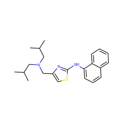 CC(C)CN(Cc1csc(Nc2cccc3ccccc23)n1)CC(C)C ZINC000034282499