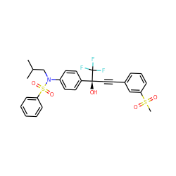 CC(C)CN(c1ccc([C@@](O)(C#Cc2cccc(S(C)(=O)=O)c2)C(F)(F)F)cc1)S(=O)(=O)c1ccccc1 ZINC000084688469