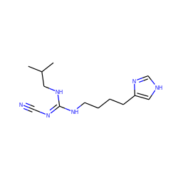 CC(C)CN/C(=N\C#N)NCCCCc1c[nH]cn1 ZINC000049013977