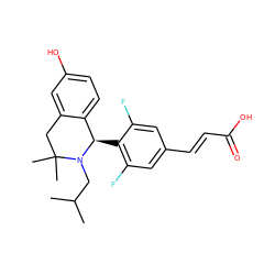 CC(C)CN1[C@H](c2c(F)cc(/C=C/C(=O)O)cc2F)c2ccc(O)cc2CC1(C)C ZINC000653730580