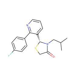 CC(C)CN1C(=O)CS[C@@H]1c1cccnc1-c1ccc(F)cc1 ZINC000028819685